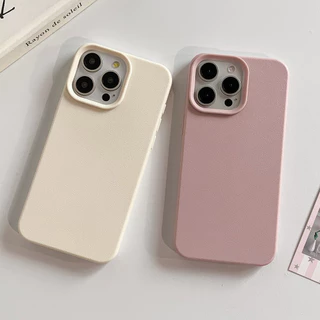 เคสโทรศัพท์หนังสําหรับiPhone 17 Pro Max 16 13 11 15 14 12 17 Air 17Promax 16PromaxสีลูกกวาดกันกระแทกMatte Ultra Thinฝาครอบโทรศัพท์