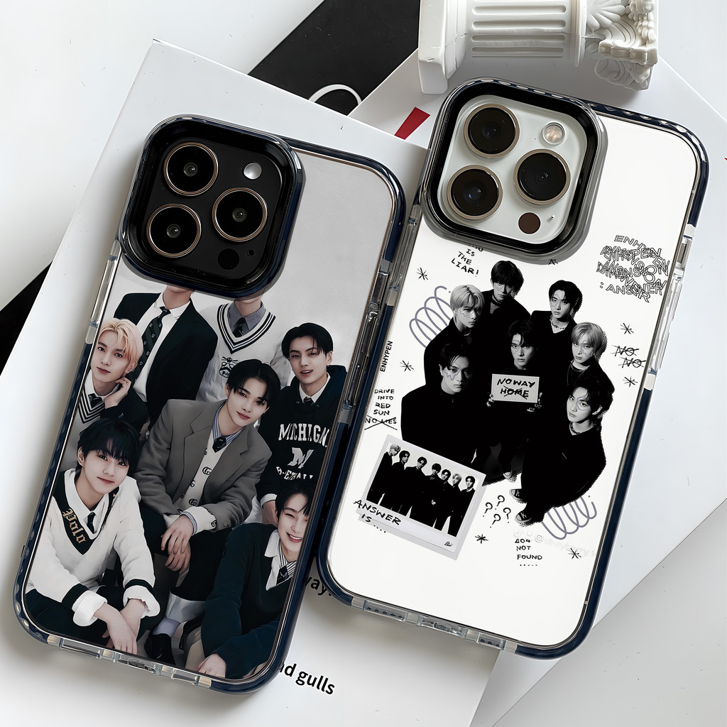 Enhypen สําหรับ iphone 16 Pro Max 15 11 14 XR 13 12 Pro Max 8 7 6 6S Plus X Xs Max Se 2020 13 12 11 Softโปร่งใสTPUเคสโทรศัพท์กันกระแทก