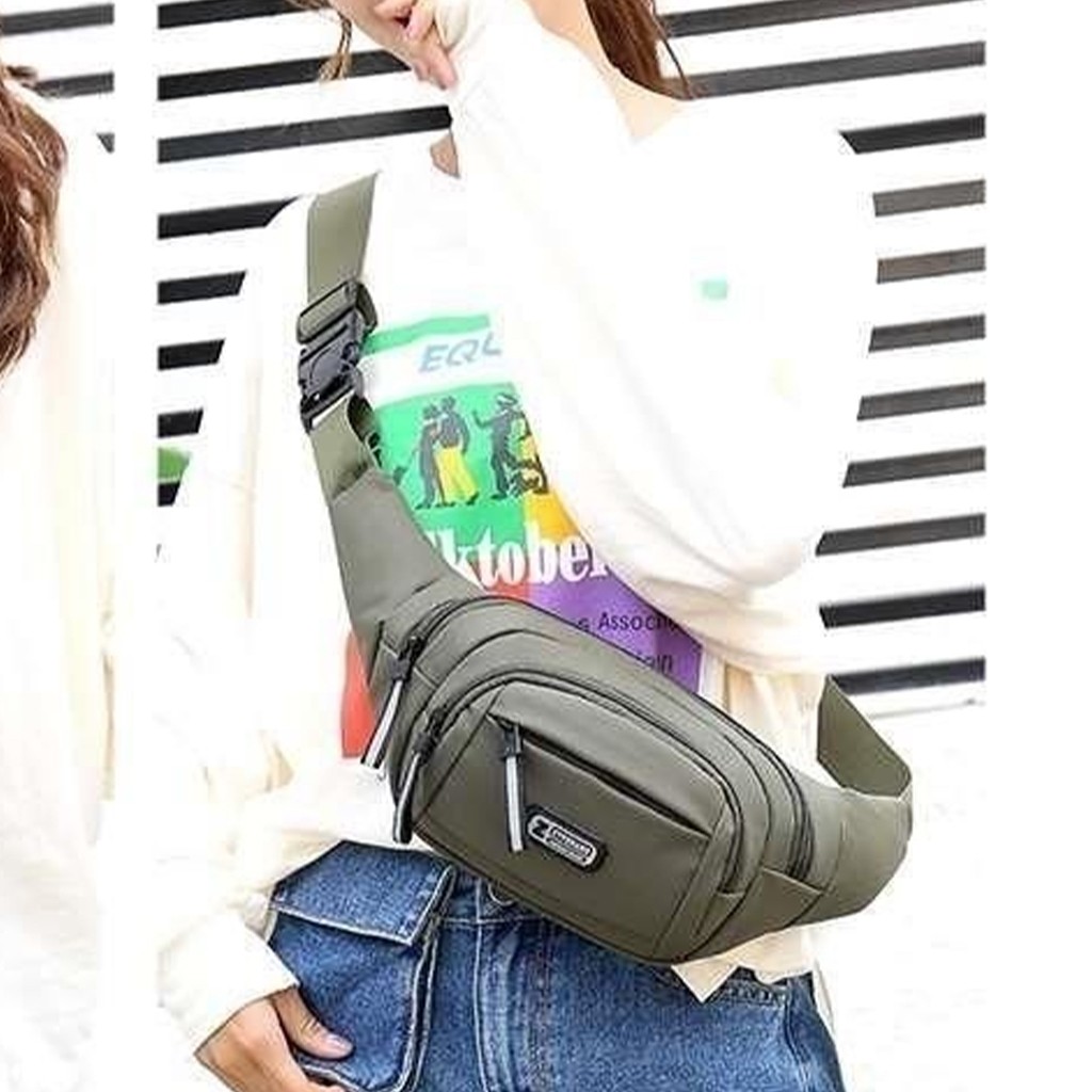 tokyosellected (T2111) กระเป๋าคาดอกผ้าไนล่อน ป้ายR SPORT