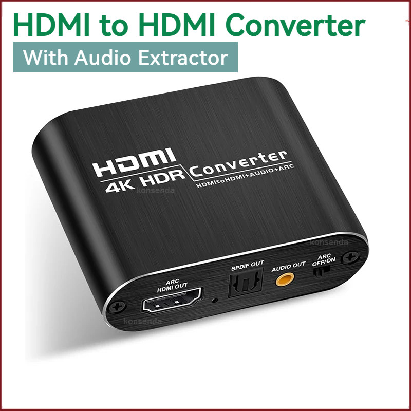 4k 60Hz HDMI ARC Audio Extractor 5.1 CH HDMI to Optical Toslink SPDIF + 3.5 มม.AUX แจ็คสเตอริโอตัวแปลงเสียงสําหรับ PS4/5 HDTV DVD