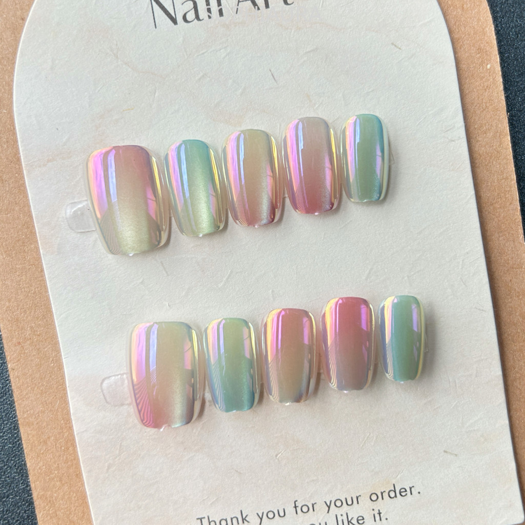 Sophiaura Cat Eye Series เล็บปลอมสั้นออกแบบธรรมดากดบนเล็บสีชมพู Nude Beige สีม่วง Pure สีเล็บปลอมแบบใช้ซ้ําได้พร้อมกาวสติกเกอร์ ราคา ถูกที่สุด ดีลบีเคเค แกลเลอรีภาพที่ 5