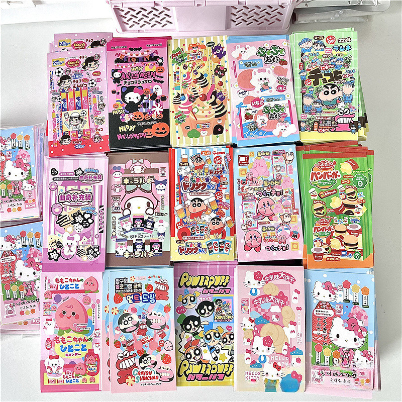 SANRIO 15ชิ้นลูกอมของเล่นปิดผนึกสติกเกอร์ ซานริโอ ป้ายบรรจุภัณฑ์วัสดุ ทําเอง ตกแต่ง