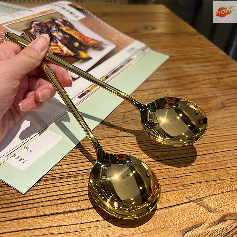 Meet สแตนเลสขนาดใหญ่ช้อนครัวแบนซุปข้าว Ladle สําหรับขนมหวานไอศกรีมเสิร์ฟไม้พายบนโต๊ะอาหาร TH