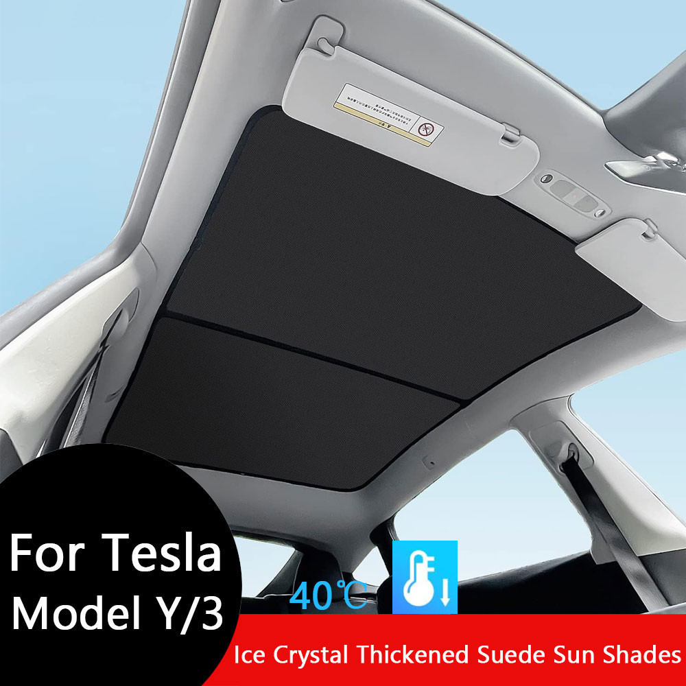 ม่านบังแดดสําหรับ Tesla รุ่น 3 Sunroof Highland 2024 รุ่น Y 2017-24 ผ้าน้ําแข็งหัวเข็มขัด Sun Pare แก้วด้านหน้าด้านหลัง Skylight อุปกรณ์เสริม