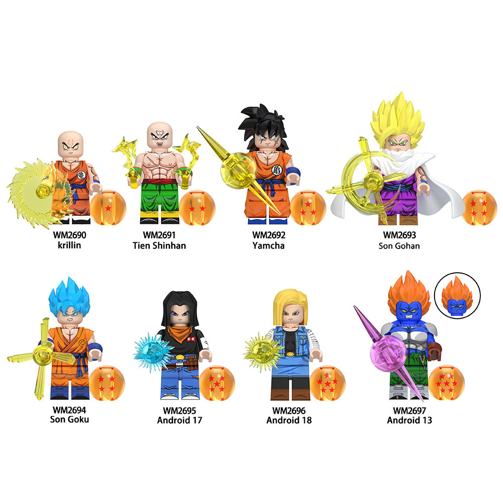 อะนิเมะ DBZ Son Goku Gohan Yamacha Tien Shinhan Krillin Ball Mini Building Blocks ของเล่นเด็ก WM6180
