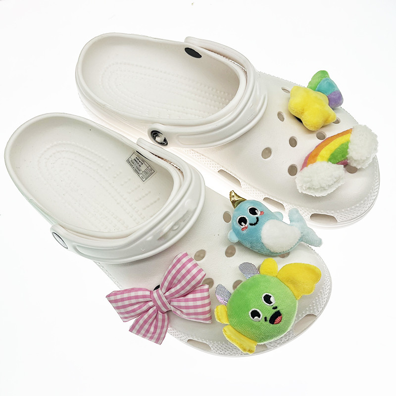 Jibbitz Crocs Charm Shoe Buckle Croc Cute Plush Accessories Crocs Girls Shoe Accessories 3D Pink Bow