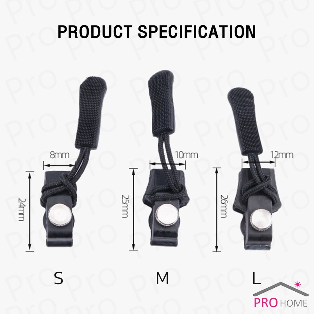 Prohome ชุดซิปซ่อม 3 ขนาดแตกต่างกัน ถอดออกได้และติดตั้งได้  Zipper Head - รูปที่ 5