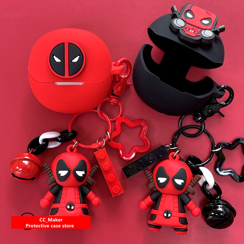 For QCY MeloBuds Pro Case Cartoon Creative Keychain QCY MeloBuds Pro Silicone Soft Case Cute Finger 