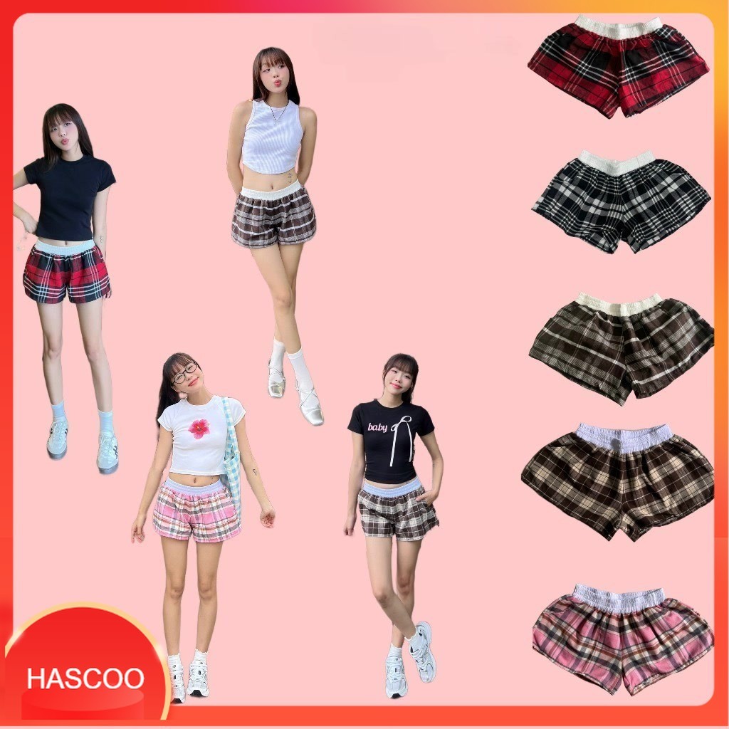 กางเกงขาสั้นผู้หญิง กางเกงขาสั้นผู้หญิง CARO PATTERN - HASCOO T41