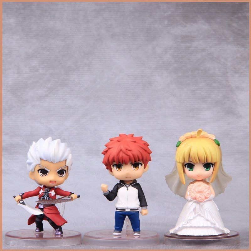 Fate/stay Night Action Figure ชุดแต่งงาน Saber Shirou EMIYA Archer ตุ๊กตาของเล่นสําหรับเด็กตกแต่งบ้า