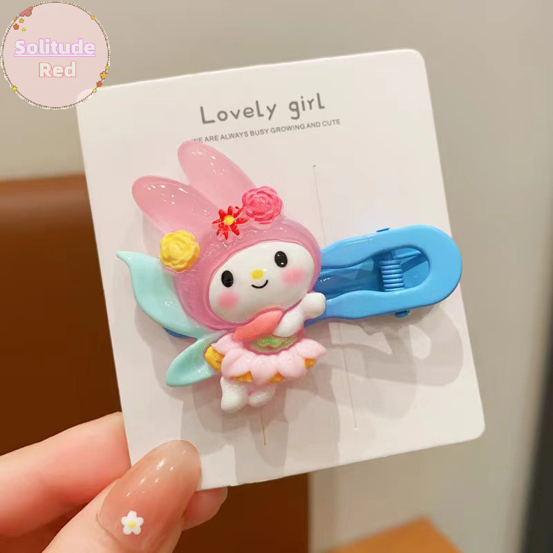 Solitudered Kawaii Sanrio กิ๊บติดผม Kuromi My Melody Duckbill คลิปสาวหวานผม Pin Bangs คลิปด้านข้างผู้หญิง Headwear Barrette อุปกรณ์เสริมผม TH