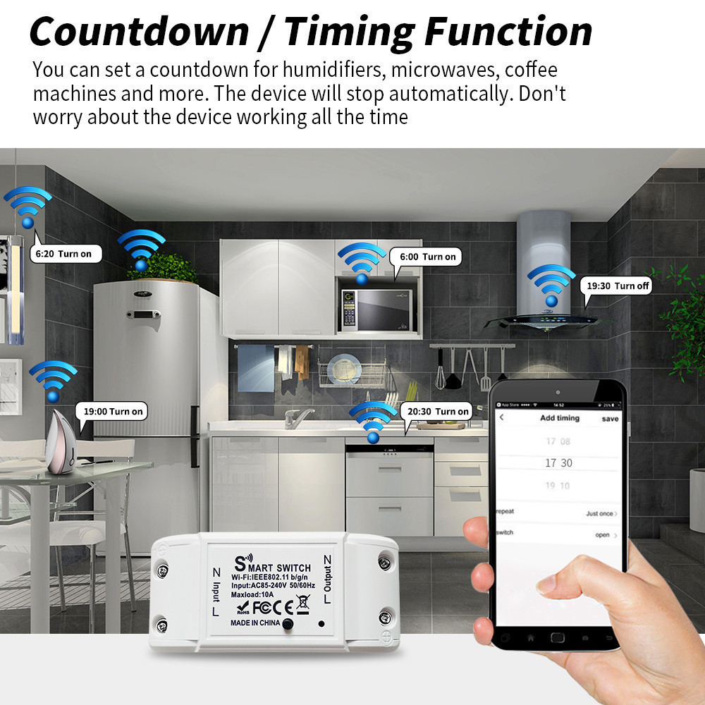 Sonoff Basic R2สมาร์ทสวิทช์Wifiไร้สายสมาร์ทรีโมทคอนโทรลจับเวลาDIY Switchผ่าน Ewelink APP ทำงานร่วมกับAlexa google คุณภาพ - รูปที่ 5
