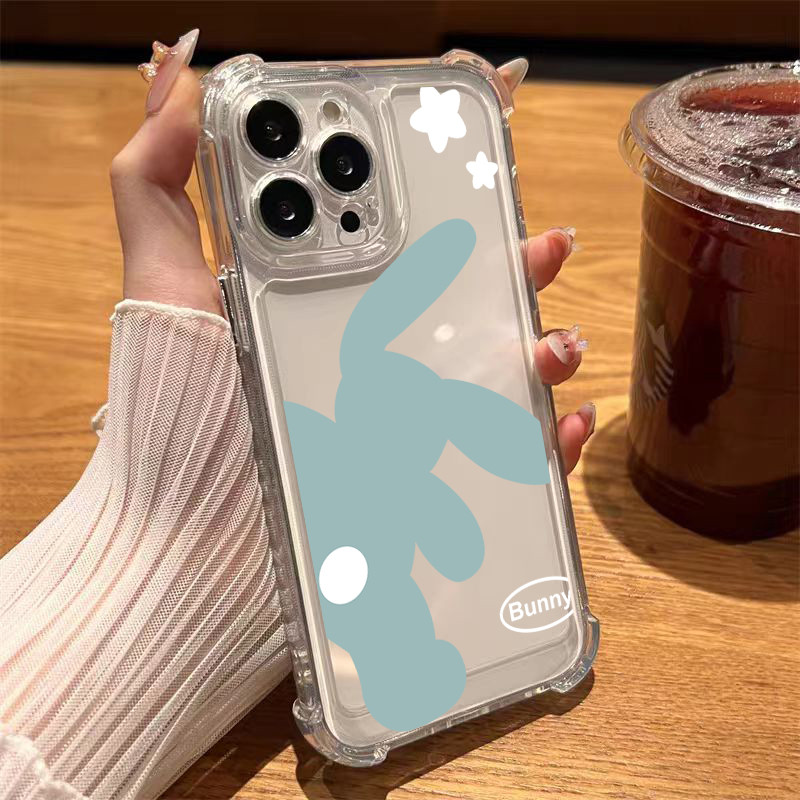 CASE นิ่มกันกระแทกเคสโทรศัพท์ สำหรับรุ่น เคสสำหรับ 13/12/14 Plus Pro Max 8/7 Plus X/XR 11 12pro กระต่ายกลับ