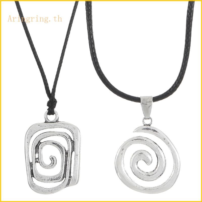 Arin Edgy สร้อยคอแฟชั่นผู้หญิง Swirl จี้ Neckchain โซ่ปรับได้ Choker