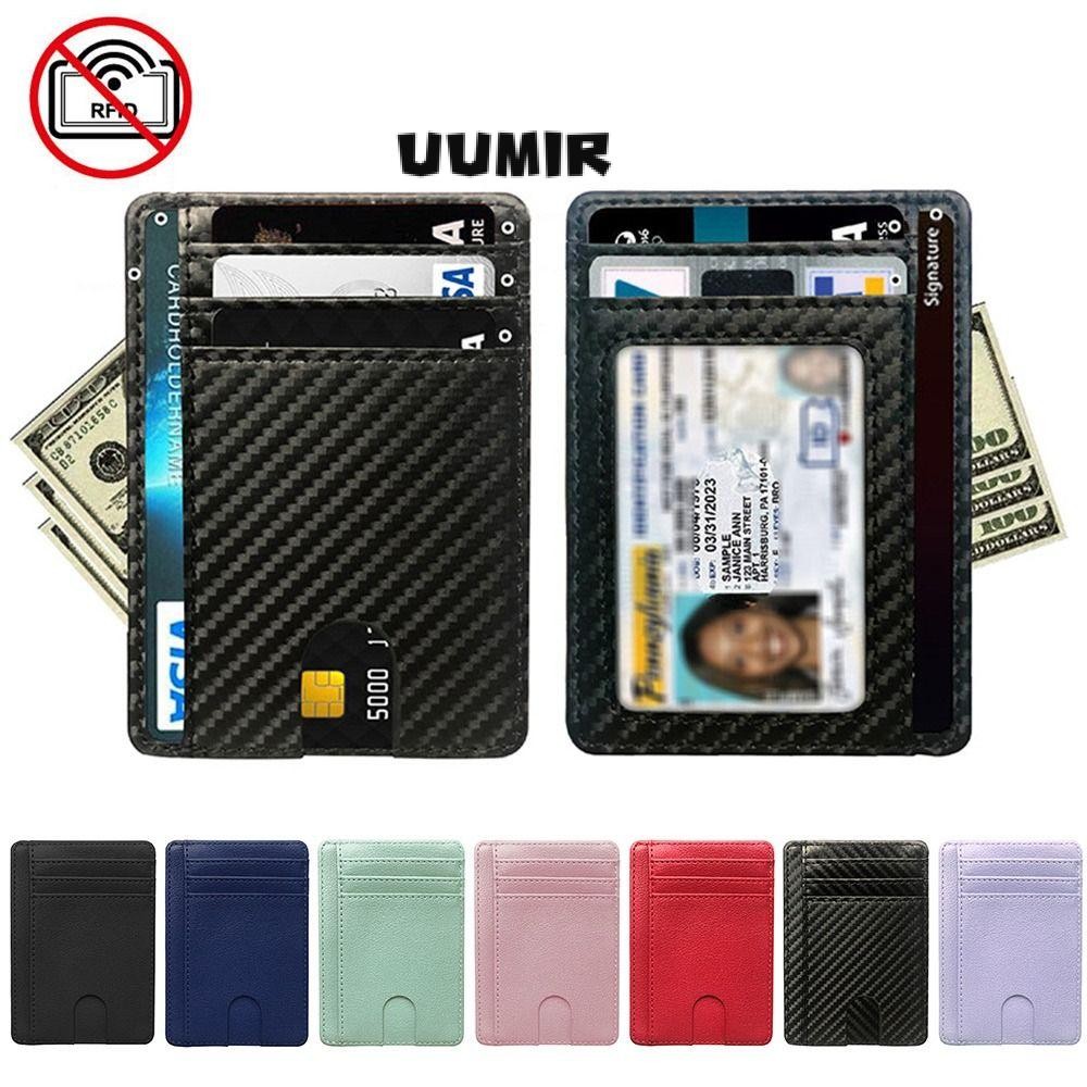 UUMIR Rfid Blocking Anti Theft บัตรเครดิตกระเป๋าสตางค์ฝาครอบเงิน Slim ID Card Holder