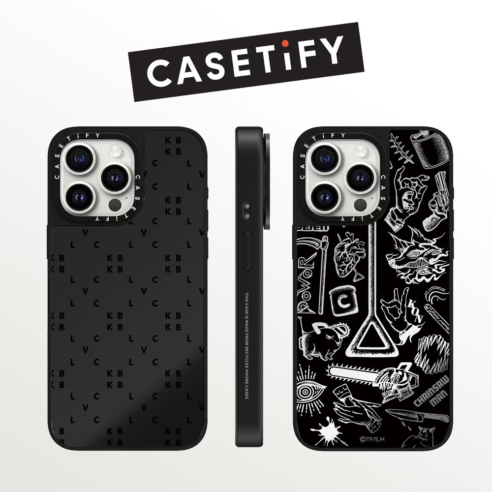 Drop proof CASETIFY เคสโทรศัพท์สําหรับ iPhone 15 plus 15Pro 15promax 14pro 14promax 13 13promax พิมพ์ด้านข้างเคสแข็ง Chainsaw man 12promax กรณี iPhone 11 กรณีคุณภาพสูงแกะสลัก