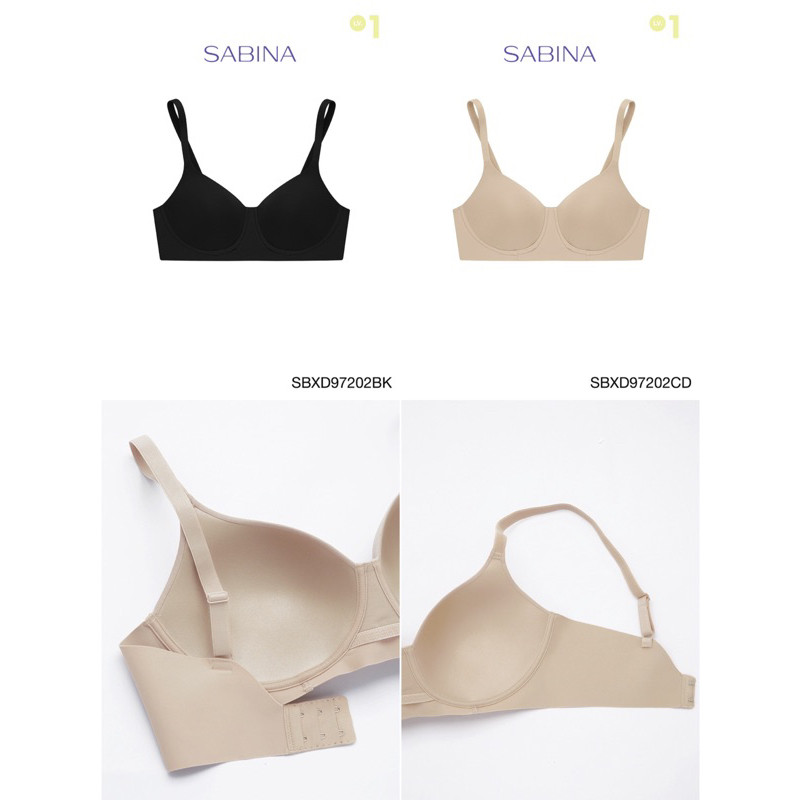 Sabina เสื้อชั้นใน Invisible Wire รหัส SBXD97202 (ไม่มีโครง) Seamless Fit รุ่น Perfect Bra สูงสุด C4