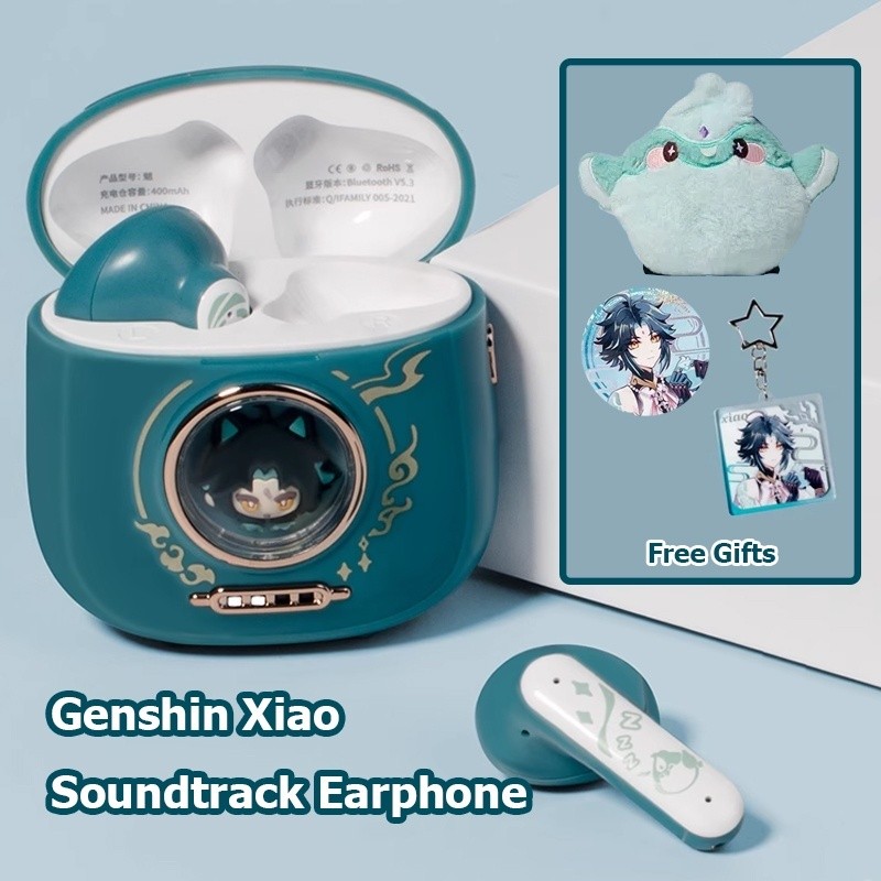 Genshin Xiao ไร้สายบลูทูธ 5.3 หูฟัง Xiao Voiceline Genshin Impact Raiden Shogun Wanderer Zhongli Ely