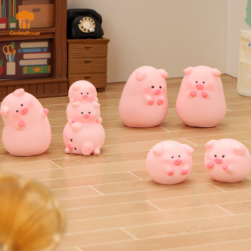 ซีเคเอฟอาร์ น่ารักมินิลูกหมูเครื่องประดับการ์ตูนหมูหุ่นไมโครภูมิทัศน์ภายในรถเดสก์ทอปบ้านตกแต่งใหม่