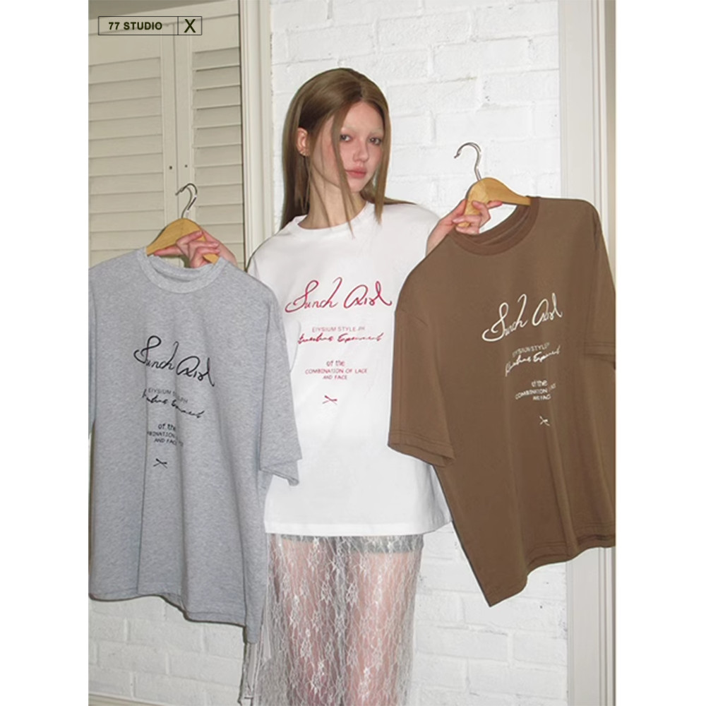 COD（พร้อมส่งจากกทม มาถึงใน 2วัน）เสื้อยืด oversize t shirt cotton แฟชั่น พิมพ์ลาย เสื้อเชิ้ตผู้หญิง