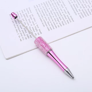 ปากกาน้ําตาล creative diy ปากกาลูกปัด starry rhinestone handmade patch ปากกาลูกลื่นหลายสีปากกาลูกปัด