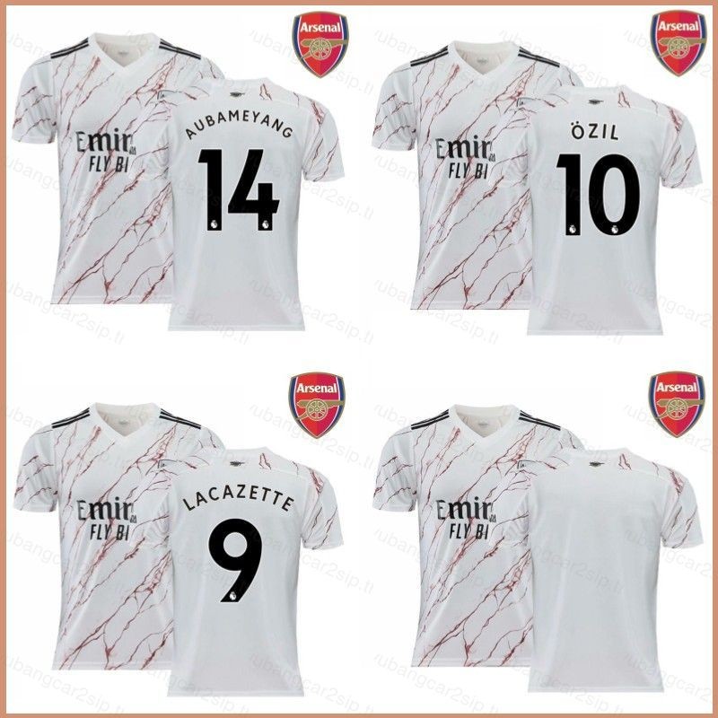 2020-2021 Arsenal Away เสื้อฟุตบอล Lacazette Ozil Aubameyang TShirt เสื้อกีฬาเสื้อฟุตบอล Unisex Plus