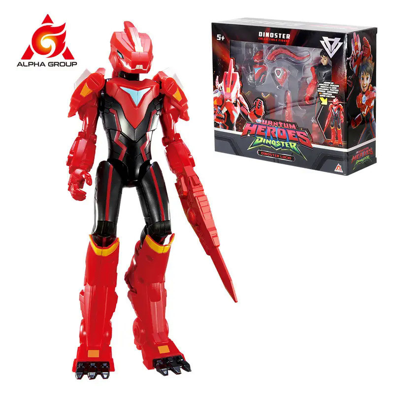 Quantum Heroes Dinoster 7.8'' Armored Action Figure 2 Form Over 10 Moveable Joints ,Put On Armor to 