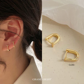 🔥พร้อมส่ง🔥 ต่างหูห่วงเงิน sterling 92.5% ทั้งตัวเรือน ชุบทองเหลือง ต่างหูเพชร ของขวัญ