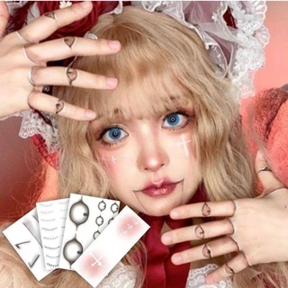 สติ๊กเกอร์รอยสักชั่วคราว ฮาโลวีน Bruise Tattoo สติกเกอร์รอยแผลเป็นสติกเกอร์เหมือนจริง 3D Powder Blusher แต่งหน้าสําหรับผู้ชายและผู้หญิง Scratch แต่งหน้า Masklong-lasting Last 15 วัน