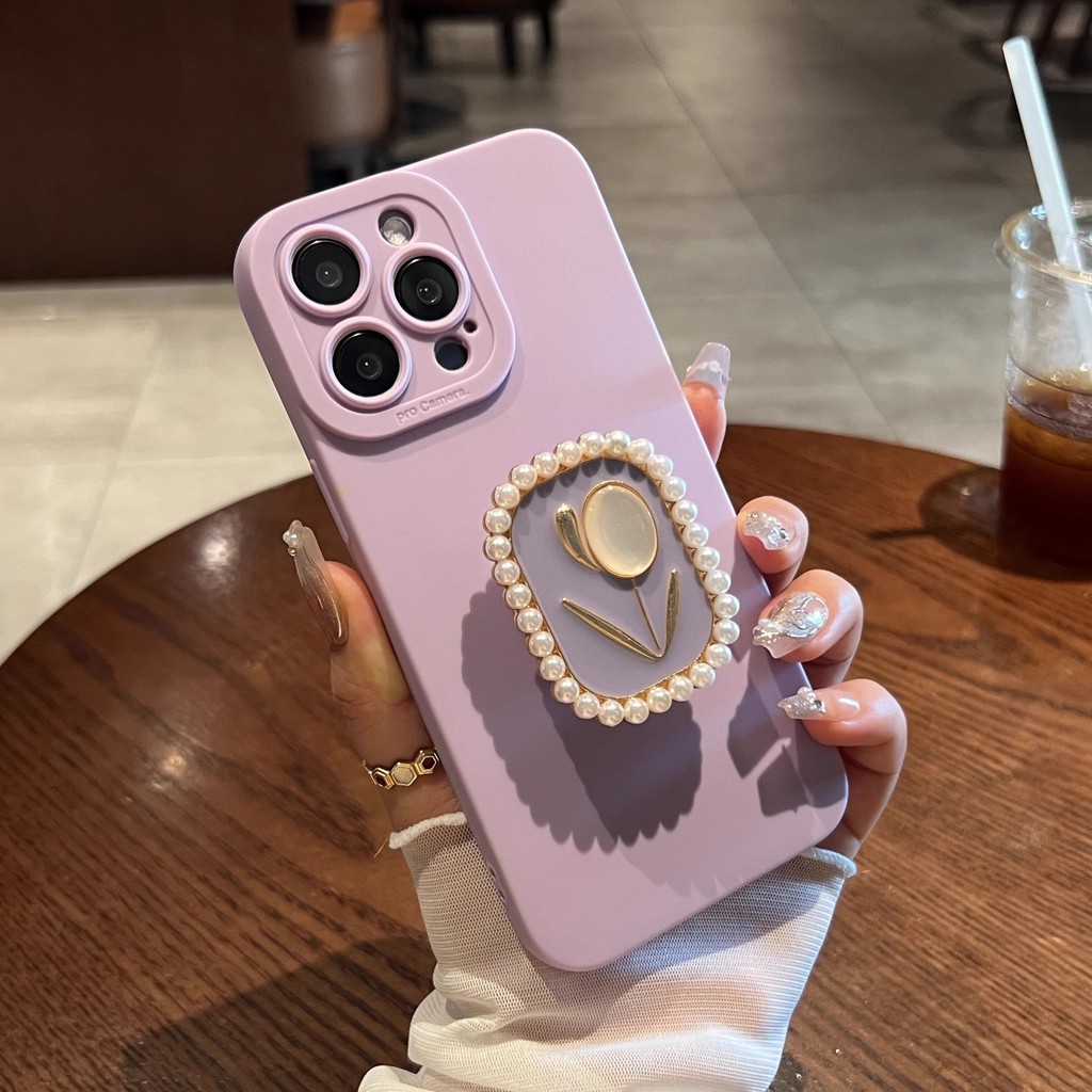 สำหรับ Samsung Galaxy S25 S24 S23 S21 S20 FE S10 S9 Note 8 9 10 Plus 20 Ultra Note10 Lite ที่วางดอกไม้เคสโทรศัพท์แบบนุ่มฝาหลัง