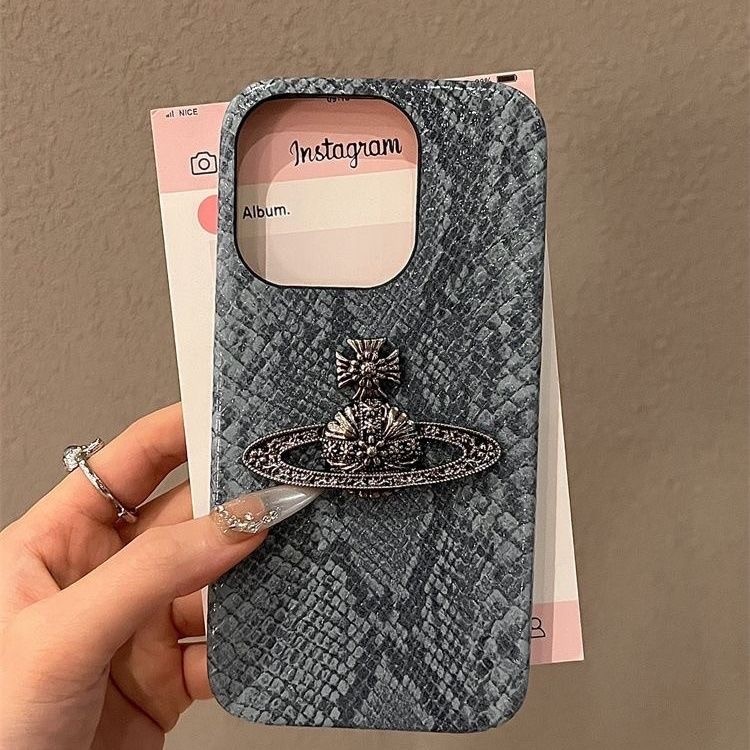 หนังงูวินเทจ DIY แฟชั่นเคสโทรศัพท์หนังสําหรับ iphone 16 15 14 13 12 11 Promax XsMax XR X Xs 7plus 8plus สาวคู่ 14plus 15max ใหม่เคสโทรศัพท์