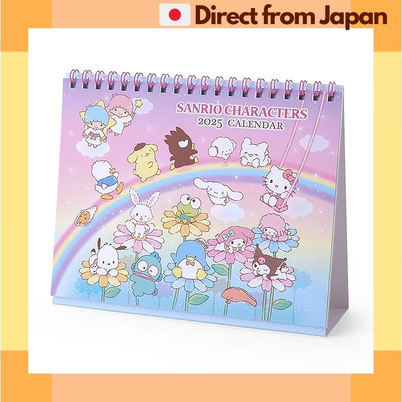 Sanrio Ring Calendar 2025 Sanrio Characters Tabletop with Schedule Stickers 451401 [จัดส่งญี่ปุ่น]