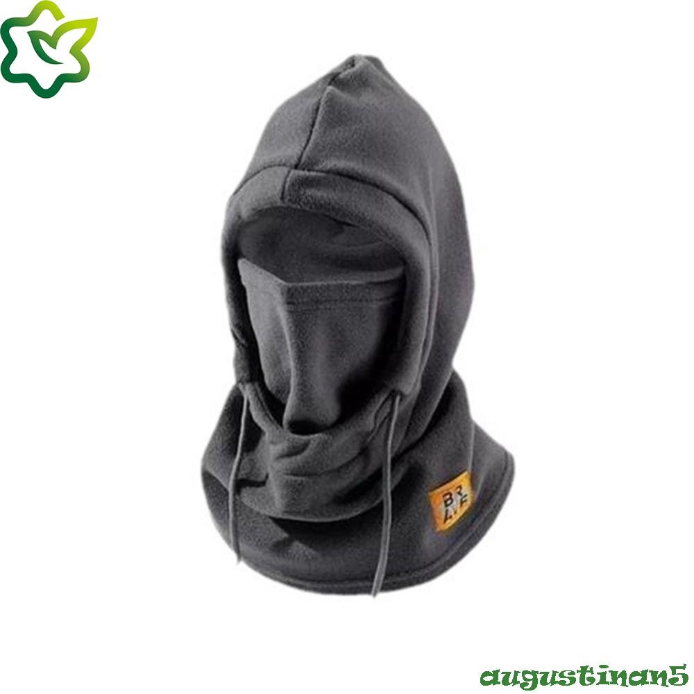 Augustinan ขนแกะ Balaclava หมวก, Drawstring สีทึบหน้ากาก Hood Beanies, นุ่มกันลมหน้าปกคออุ่นหมวกกันน็อคหมวกหญิง
