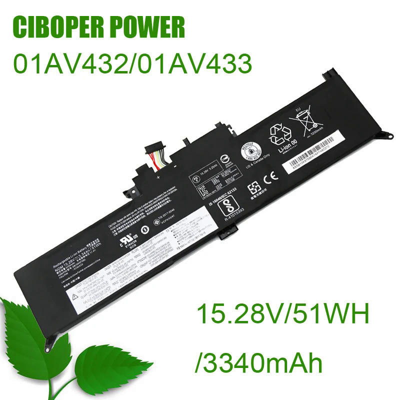CP Genuine Laptop Battery 01AV432/01AV433/01AV43415.28V/51WH/3340mAh For Yoga 260 370 00HW026 00HW02