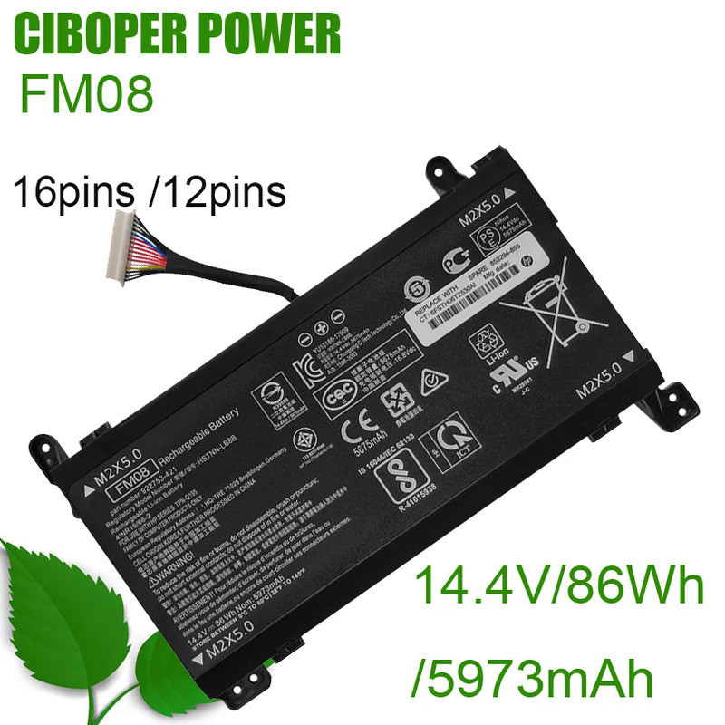 CP Genuine Laptop Battery FM08 14.4V/86WH/5973mAh For 17 17-AN013TX 17-AN014TX TPN-Q195 HSTNN-LB8B 9