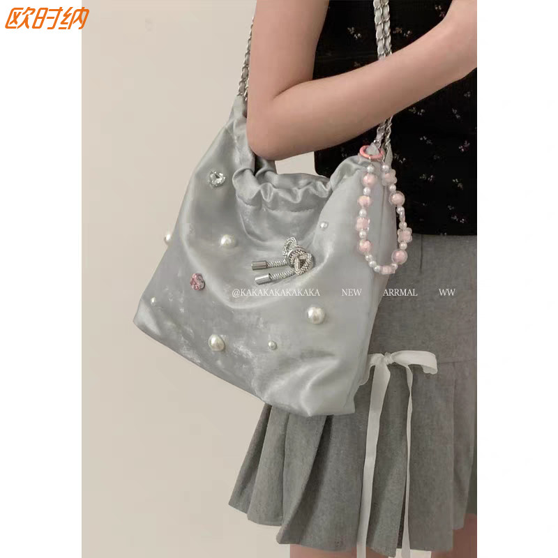 Juststar กระเป๋าสะพายไหล่ผู้หญิงหรูหรา rhinestone Leisure ความจุขนาดใหญ่อเนกประสงค์โซ่ผสมสิริถังกระเป๋า