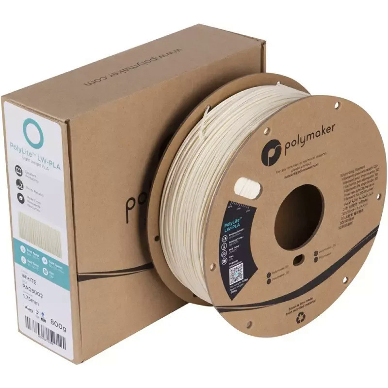 Polymaker PLA PolyLite LW-PLA 3D Filament Cardboard Spool Low Density PLA Filament 1.75mm 3D filamen