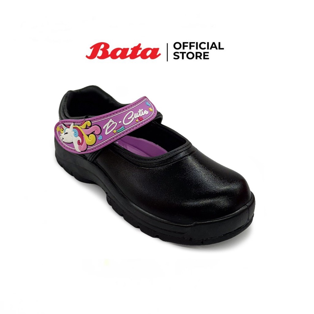 Bata บาจา รองเท้านักเรียน ลายยูนิคอร์น วัยอนุบาล สำหรับเด็กผู้หญิง สีดำ รหัส 1416969