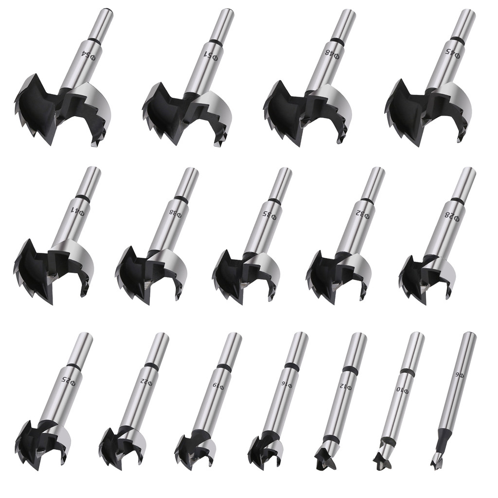 Vearter 1 PC 6 มม.-55 มม.Forstner งานไม้เครื่องมือ Hole Saw บานพับน่าเบื่อเจาะ Bits รอบ Shank สูงเหล็กคาร์บอนเครื่องตัด