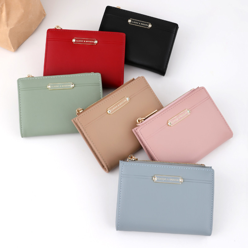 หนัง ปู่ ผู้หญิงเรียบง่ายสไตล์กระเป๋าสตางค์ซิปมัลติฟังก์ชั่หลายบัตรกรณีเหรียญเงินสดกระเป๋าสตางค์