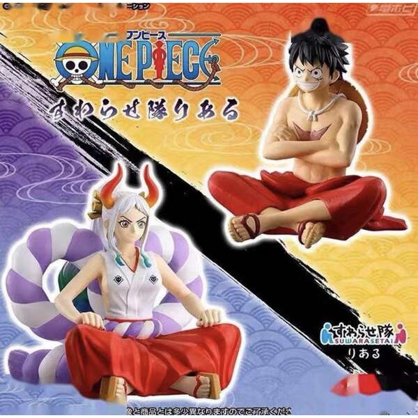 โมเดลอนิเมะ โมเดลวันพีช Spot Bandai Gacha Pirates One Piece อะนิเมะท่านั่งตุ๊กตาลูฟี่ยามาโตะหุ่นเล็ก