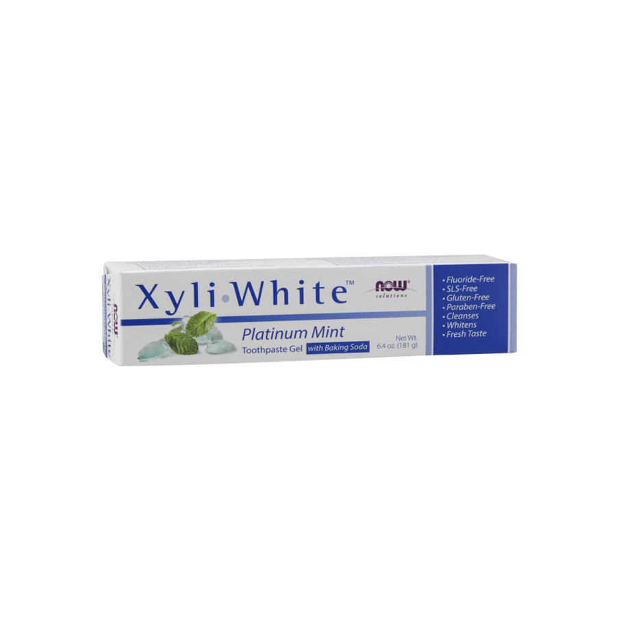 Now Foods, Solutions, XyliWhite™ Platinum Mint Toothpaste Gel with Baking Soda, 6.4 oz (181 g)