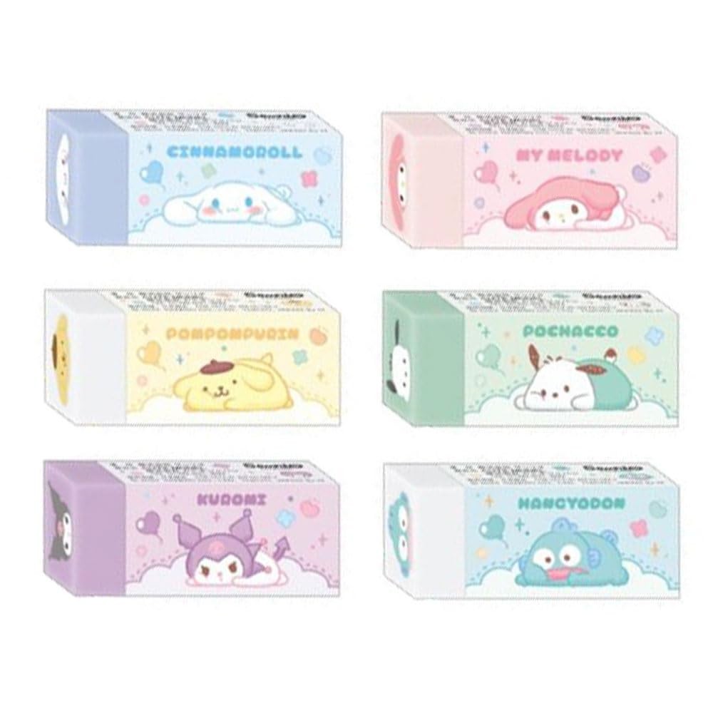 Kamio Japan เนื้อหาเป็นแบบสุ่ม Sanrio Character Secret Keshigomu มีทั้งหมด 6 แบบ ยางลบ Keshigomu 1 ช