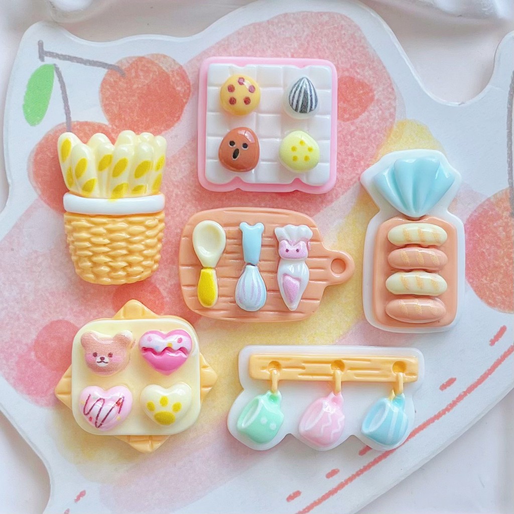 10ชิ้นจานอาหารเรซิ่นเสน่ห์สําหรับ ทําเอง (3-76)