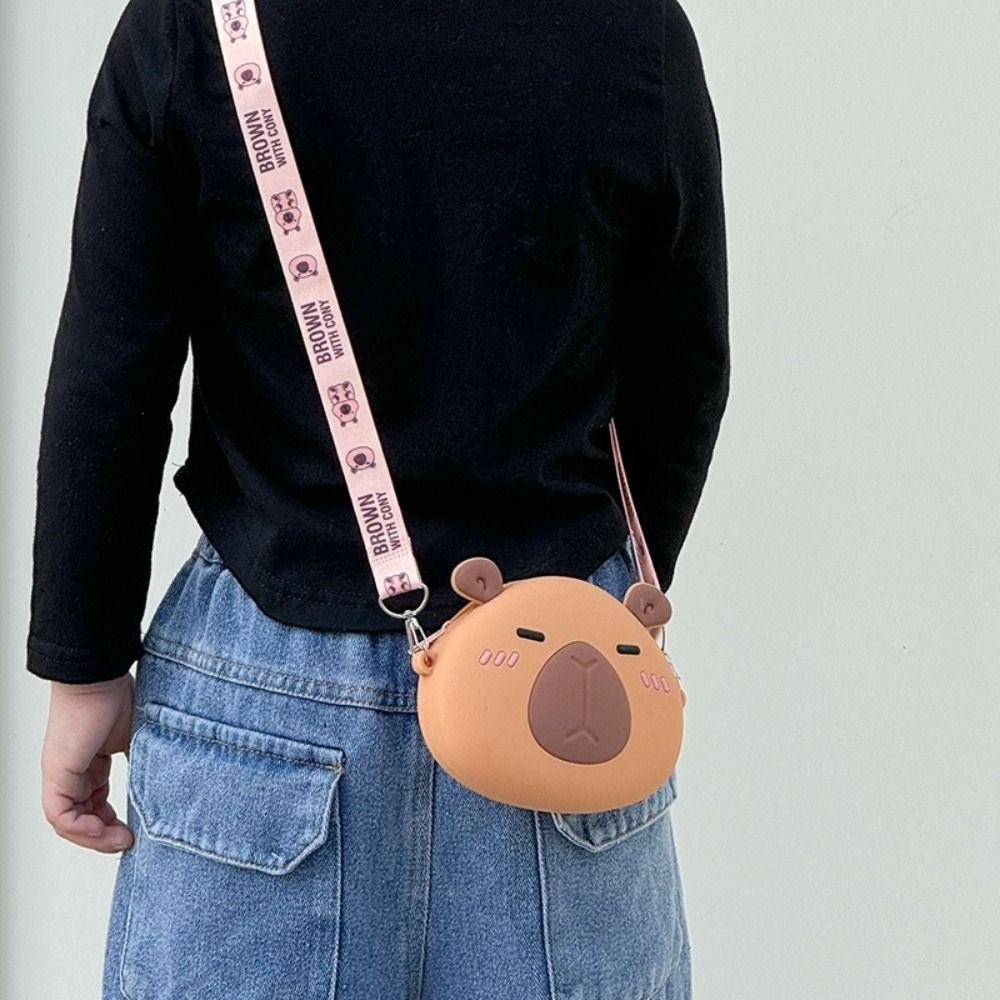 Rookiedd4 Capybara Crossboday กระเป๋าคาปิบาร่า กระเป๋าเด็ก กระเป๋าเงินเด็ก กระเป๋าใส่เหรียญ