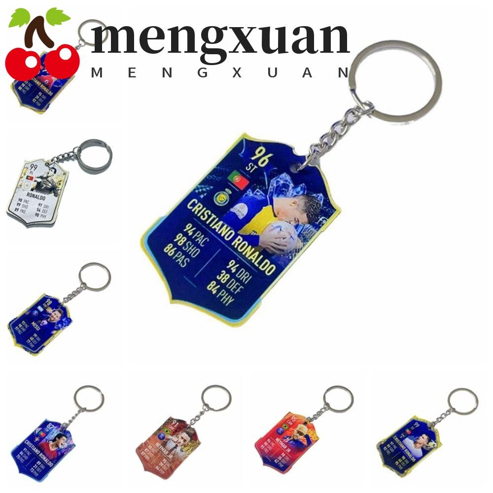 Mengxuan พวงกุญแจฟุตบอล Beckham Messi Soccer Key Chain, World Cup Cristiano Ronaldo Manchester Neymar Messi จี้อะคริลิคพวงกุญแจรถ