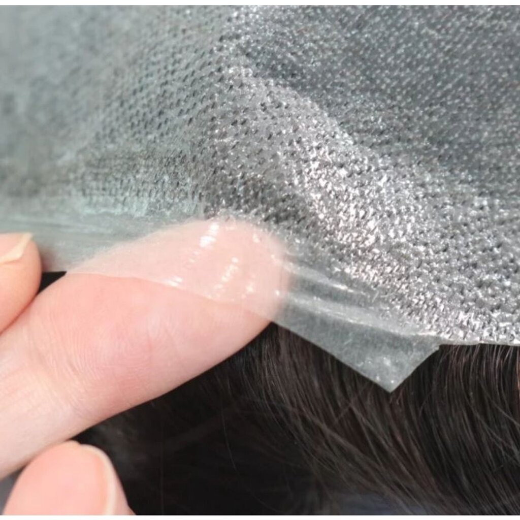 วิกติดกาวพียู ผมแท้100% Skin PU ทอมือ Knotted หรือ V-looped แสกเสยเนียน - รูปที่ 4