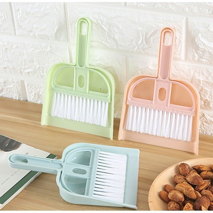 2in1 mini Broom and Dustpan Set Dust Pan with Handle Cleaning Brush Broom Floor Sweep Walis random c