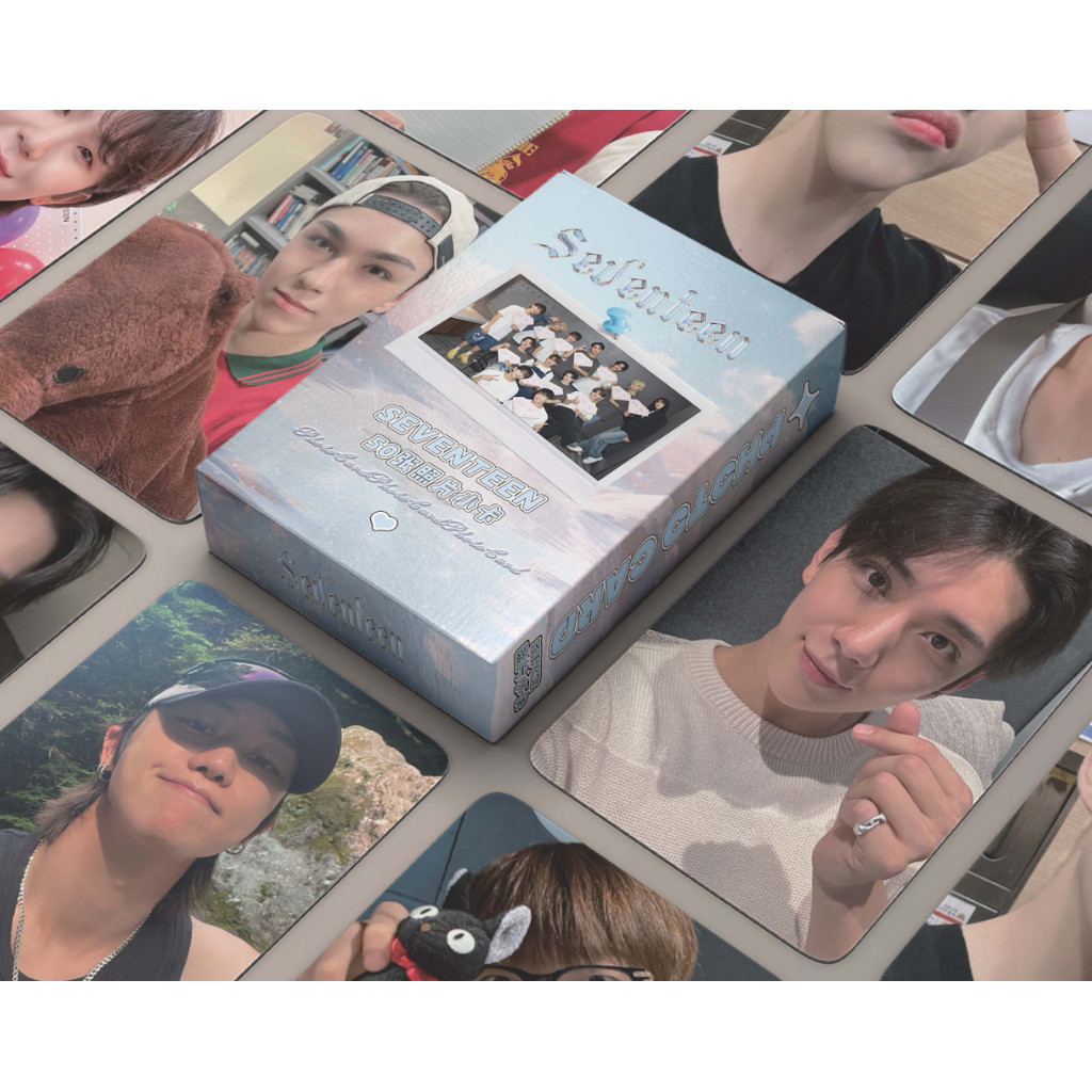 50-55pcs SEVENTEEN Holographic Laser การ์ด LOMO ประสิทธิภาพ 17 คือขวา HERE Joshua S.Coops Hoshi Mingyu JEONGHAN JUN The8 WONWOO Photocards WOO พร้อม SX