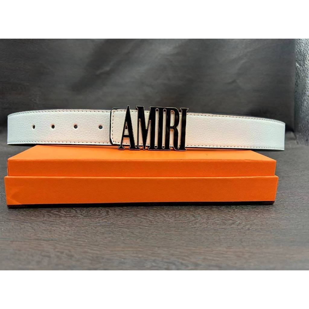 เข็มขัดผู้ชายแบบใหม่ Amiri สำหรับธุรกิจและกางเกงยีนส์ ผลิตภัณฑ์แท้จากหนังคุณภาพ